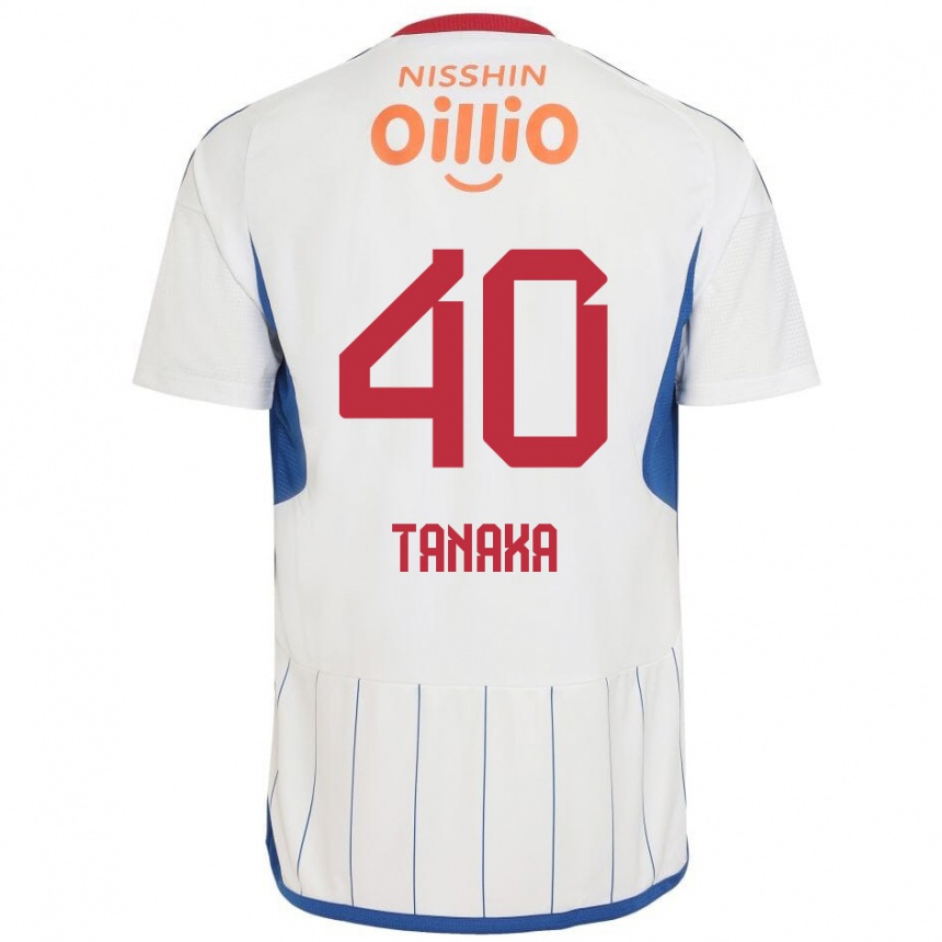 Niño Fútbol Camiseta Hiei Tanaka #40 Blanco Azul Rojo 2ª Equipación 2024/25