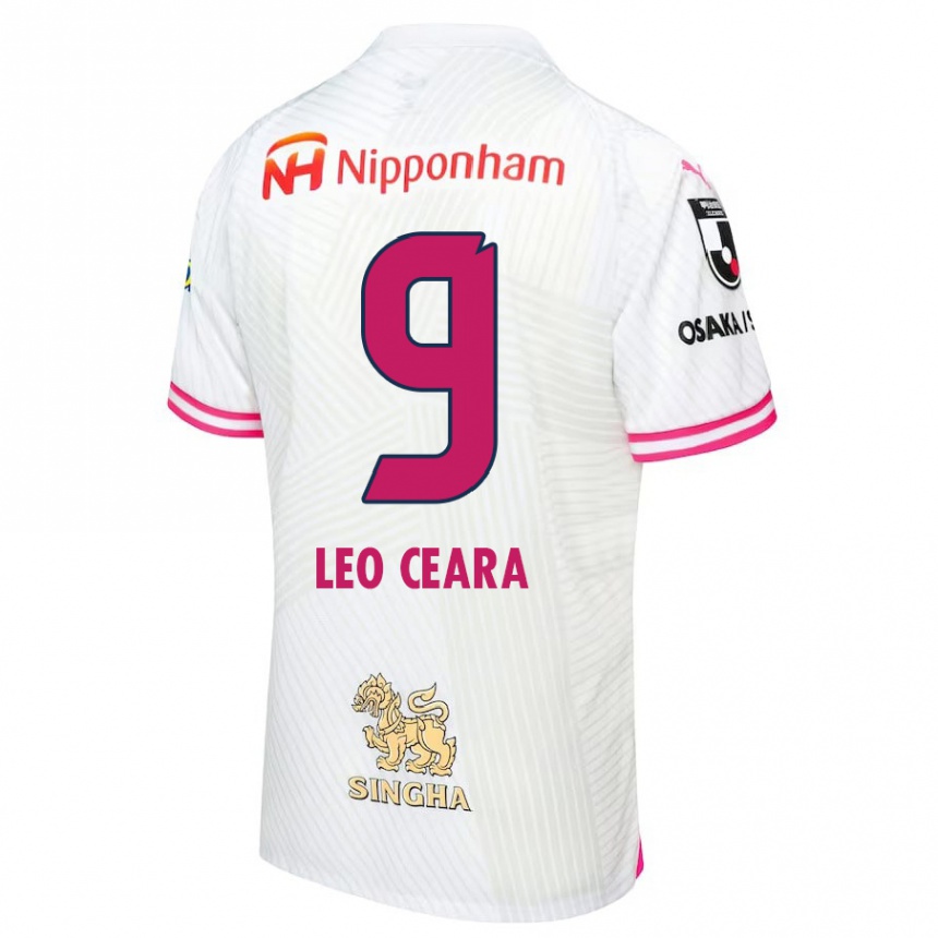 Niño Fútbol Camiseta Léo Ceará #9 Blanco Rosa 2ª Equipación 2024/25