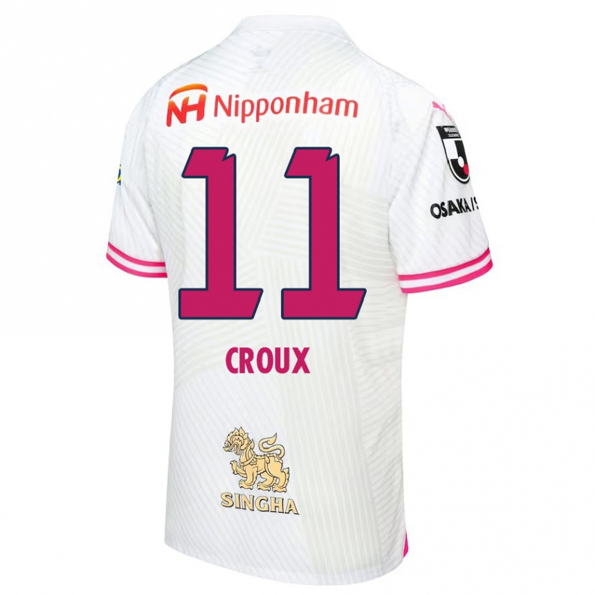 Niño Fútbol Camiseta Jordy Croux #11 Blanco Rosa 2ª Equipación 2024/25