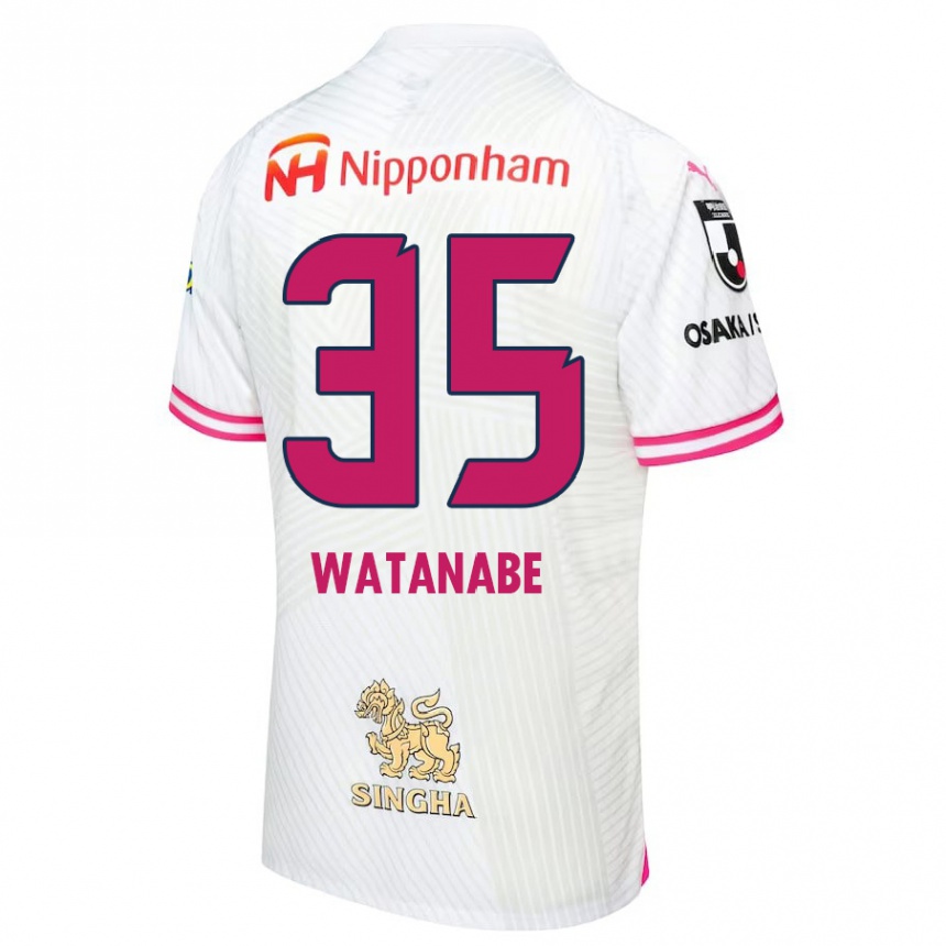 Niño Fútbol Camiseta Ryo Watanabe #35 Blanco Rosa 2ª Equipación 2024/25