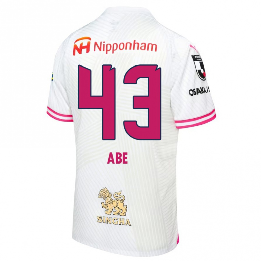 Niño Fútbol Camiseta Yosei Abe #43 Blanco Rosa 2ª Equipación 2024/25