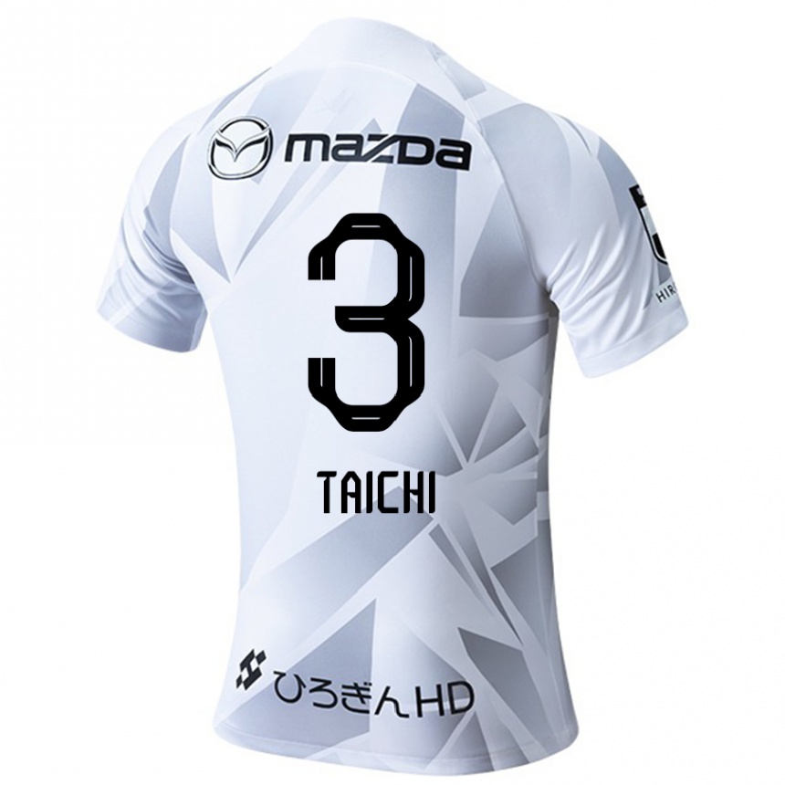 Niño Fútbol Camiseta Taichi Yamasaki #3 Blanco Gris Negro 2ª Equipación 2024/25