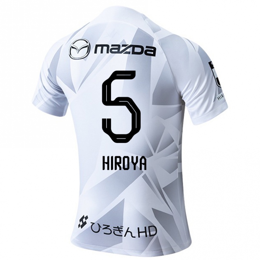 Niño Fútbol Camiseta Hiroya Matsumoto #5 Blanco Gris Negro 2ª Equipación 2024/25