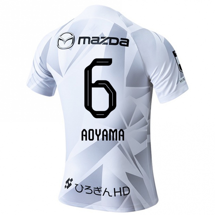 Niño Fútbol Camiseta Toshihiro Aoyama #6 Blanco Gris Negro 2ª Equipación 2024/25