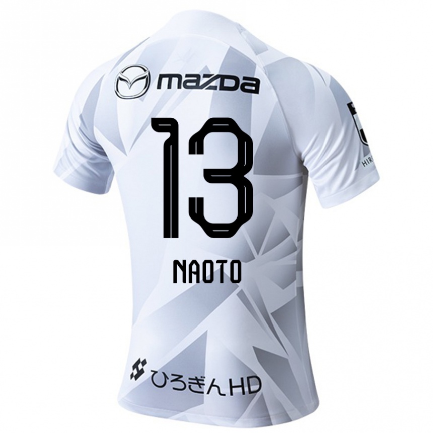 Niño Fútbol Camiseta Naoto Arai #13 Blanco Gris Negro 2ª Equipación 2024/25