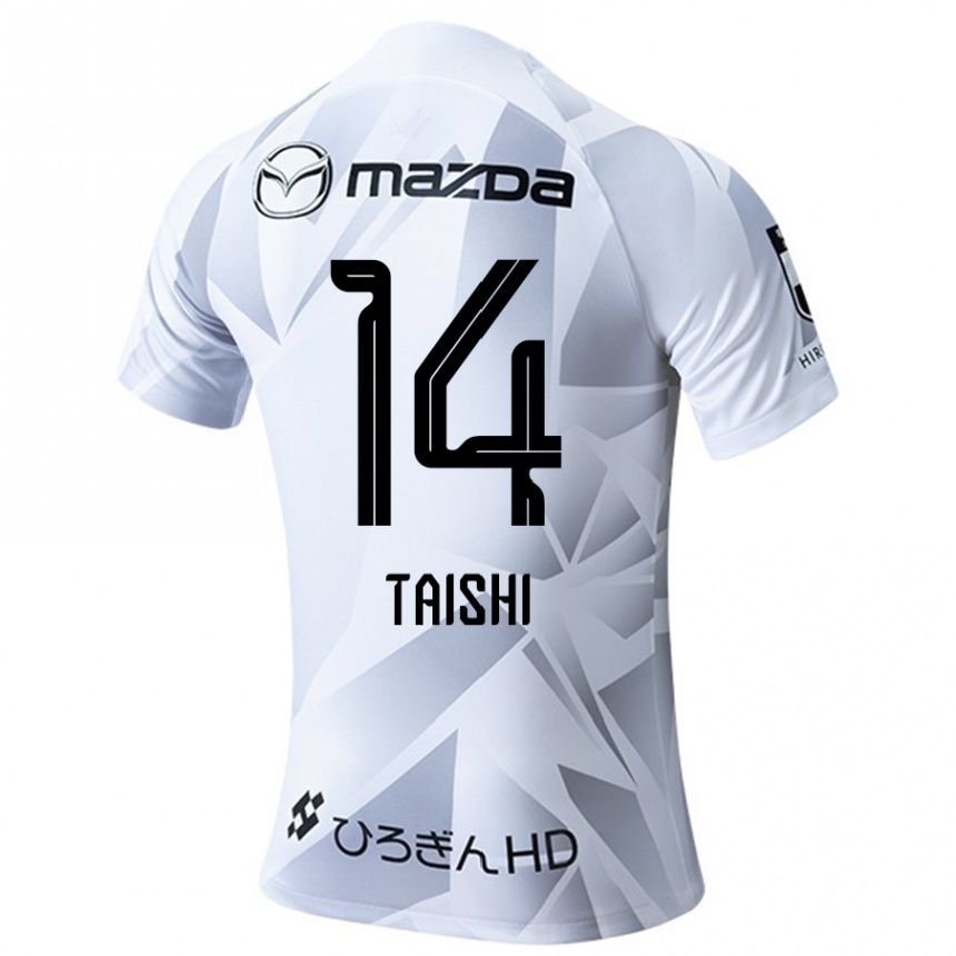 Niño Fútbol Camiseta Taishi Matsumoto #14 Blanco Gris Negro 2ª Equipación 2024/25