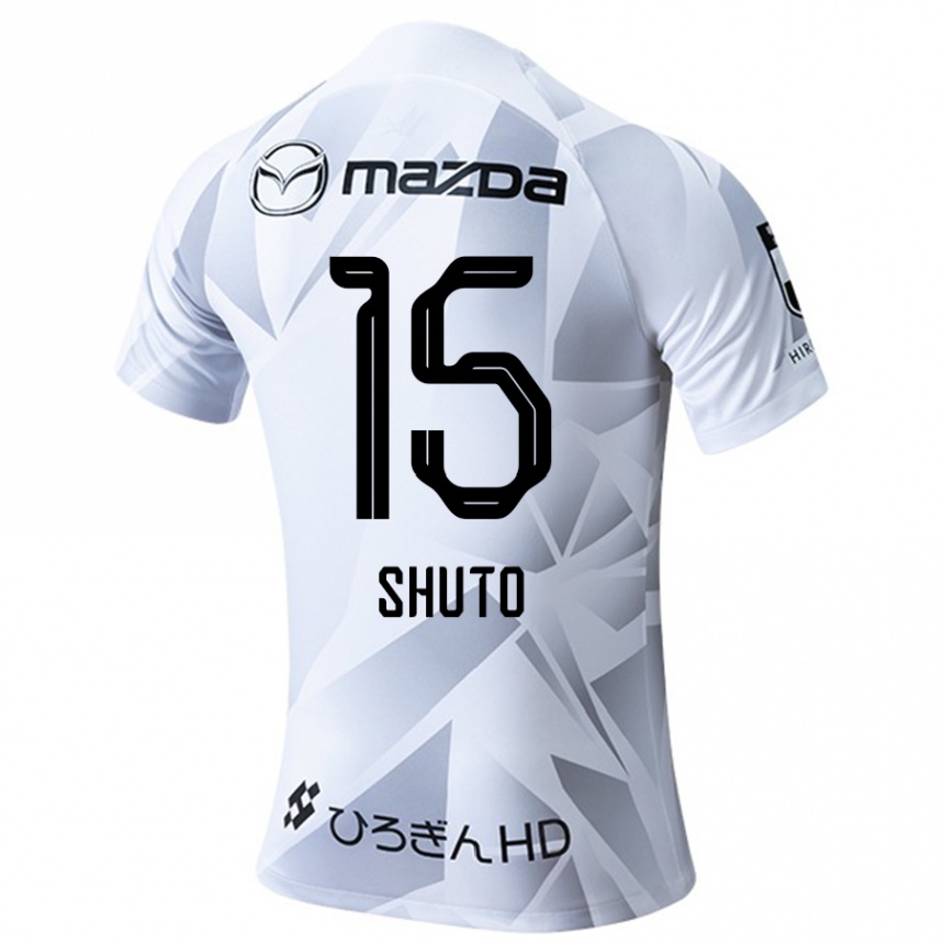 Niño Fútbol Camiseta Shuto Nakano #15 Blanco Gris Negro 2ª Equipación 2024/25