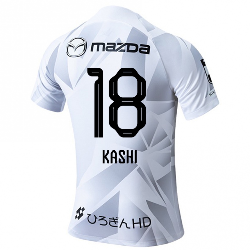 Niño Fútbol Camiseta Yoshifumi Kashiwa #18 Blanco Gris Negro 2ª Equipación 2024/25