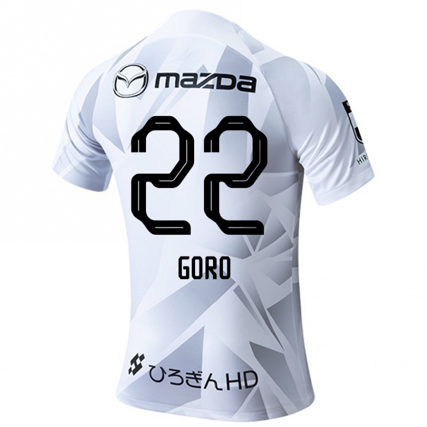 Niño Fútbol Camiseta Goro Kawanami #22 Blanco Gris Negro 2ª Equipación 2024/25