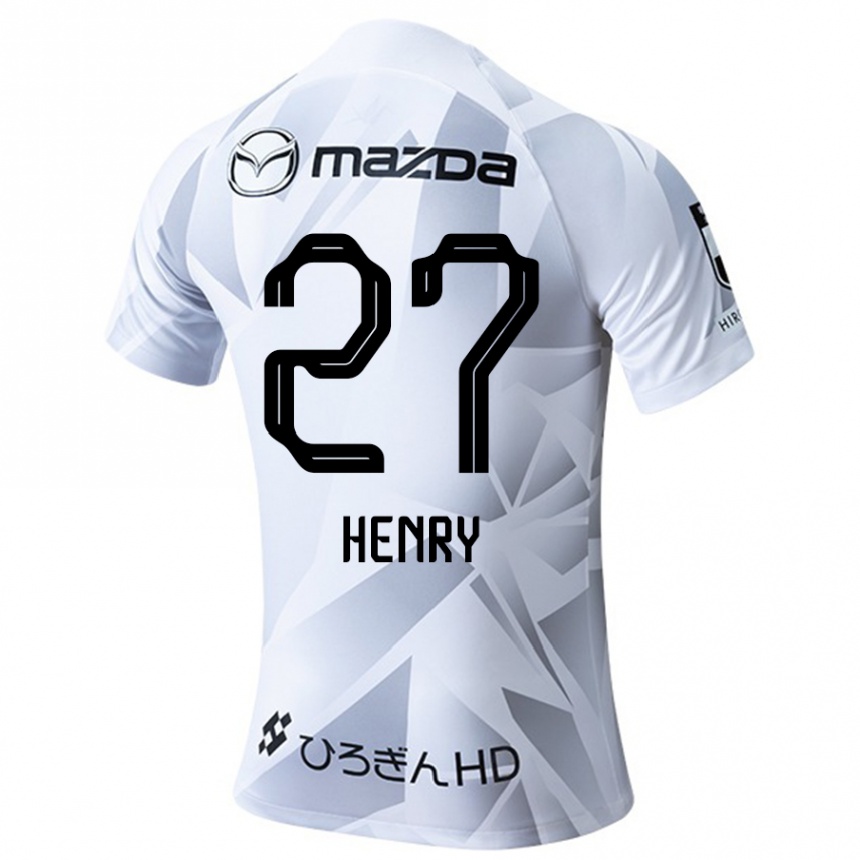 Niño Fútbol Camiseta Osamu Henry Iyoha #27 Blanco Gris Negro 2ª Equipación 2024/25