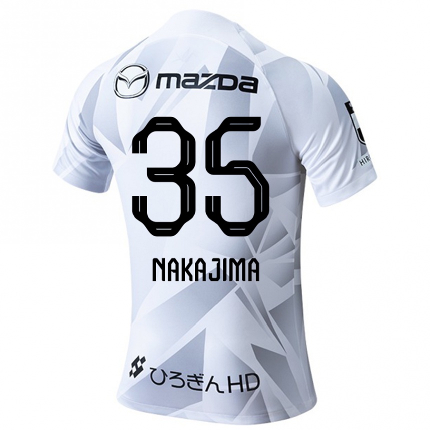 Niño Fútbol Camiseta Yotaro Nakajima #35 Blanco Gris Negro 2ª Equipación 2024/25