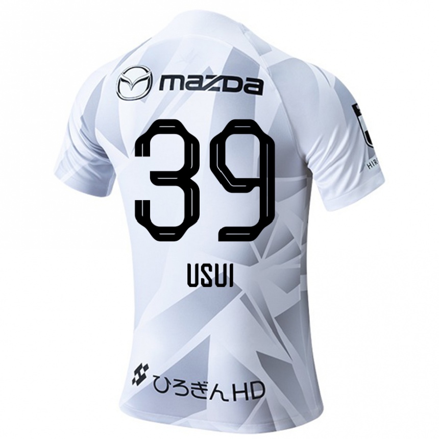 Niño Fútbol Camiseta Haruto Usui #39 Blanco Gris Negro 2ª Equipación 2024/25