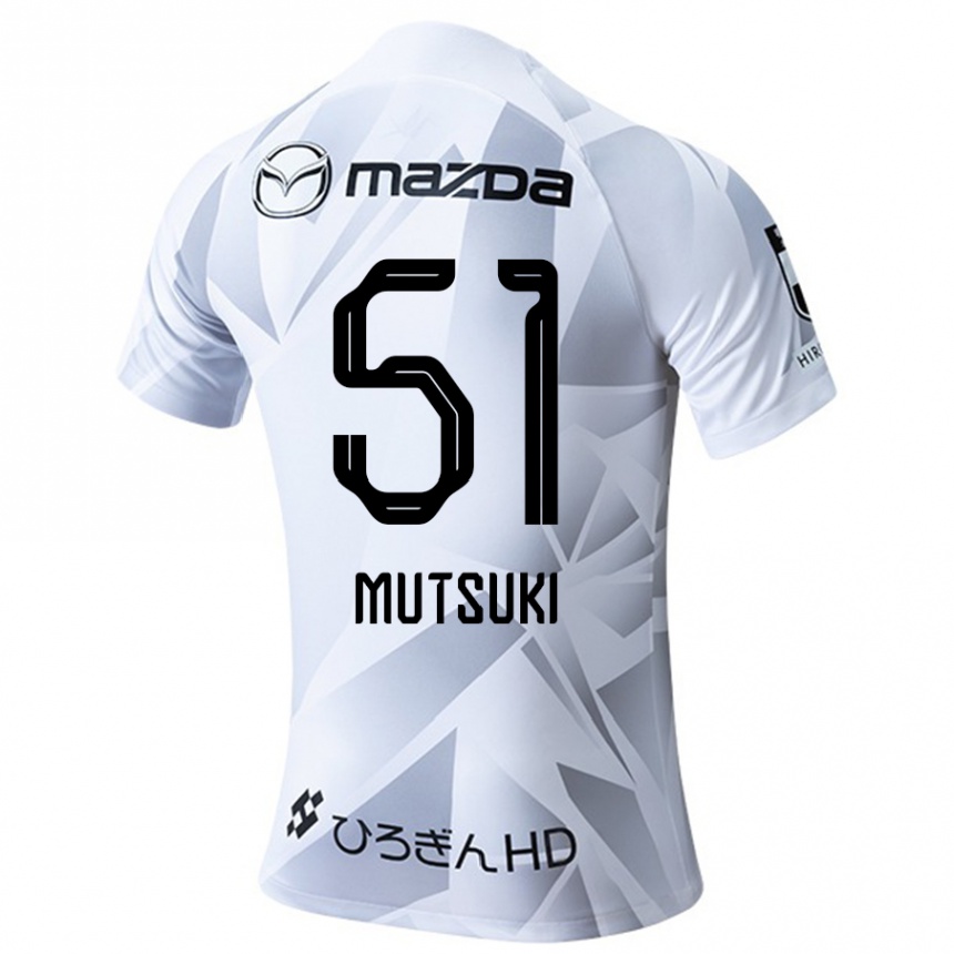 Niño Fútbol Camiseta Mutsuki Kato #51 Blanco Gris Negro 2ª Equipación 2024/25