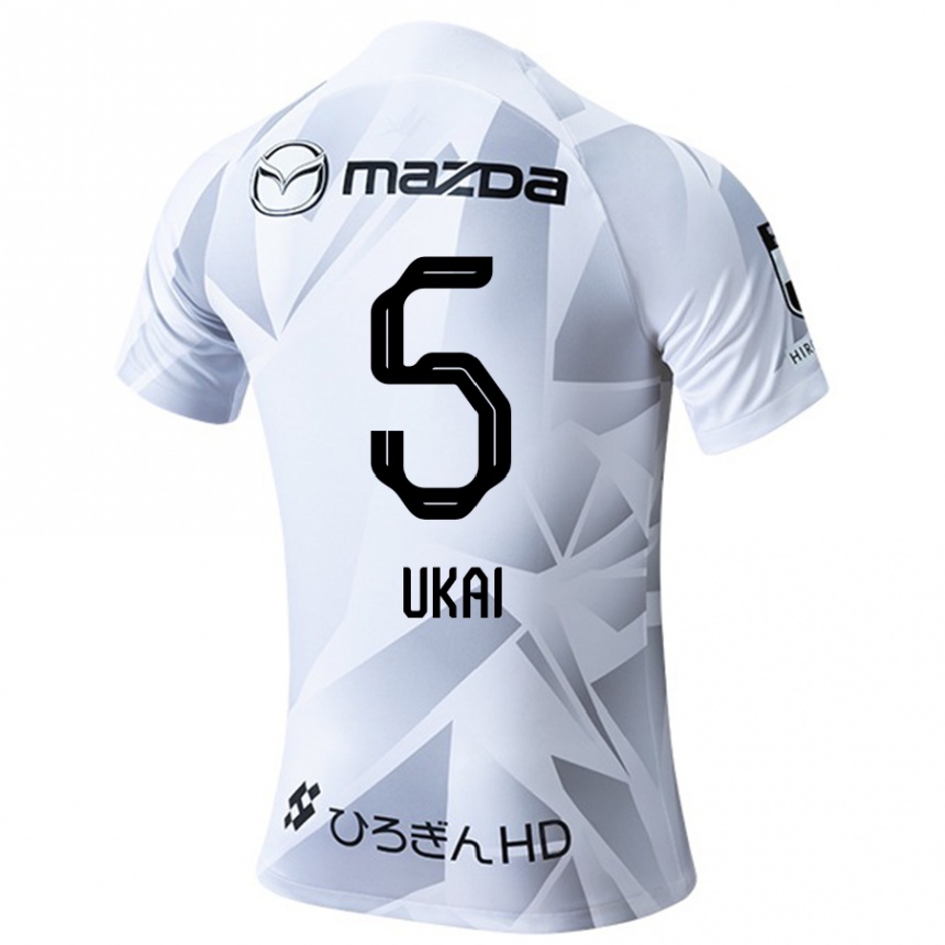 Niño Fútbol Camiseta Hiroto Ukai #5 Blanco Gris Negro 2ª Equipación 2024/25