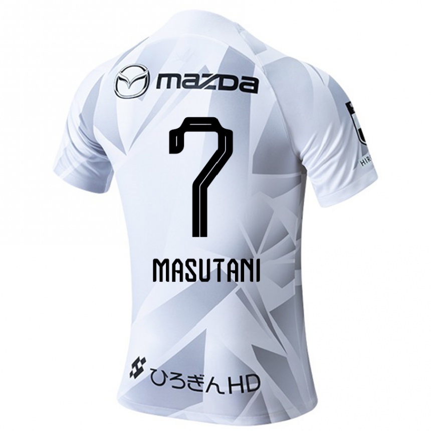 Niño Fútbol Camiseta Ayuki Masutani #7 Blanco Gris Negro 2ª Equipación 2024/25