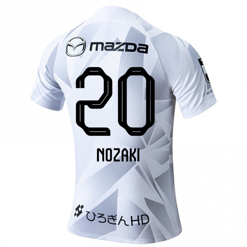 Niño Fútbol Camiseta Kota Nozaki #20 Blanco Gris Negro 2ª Equipación 2024/25