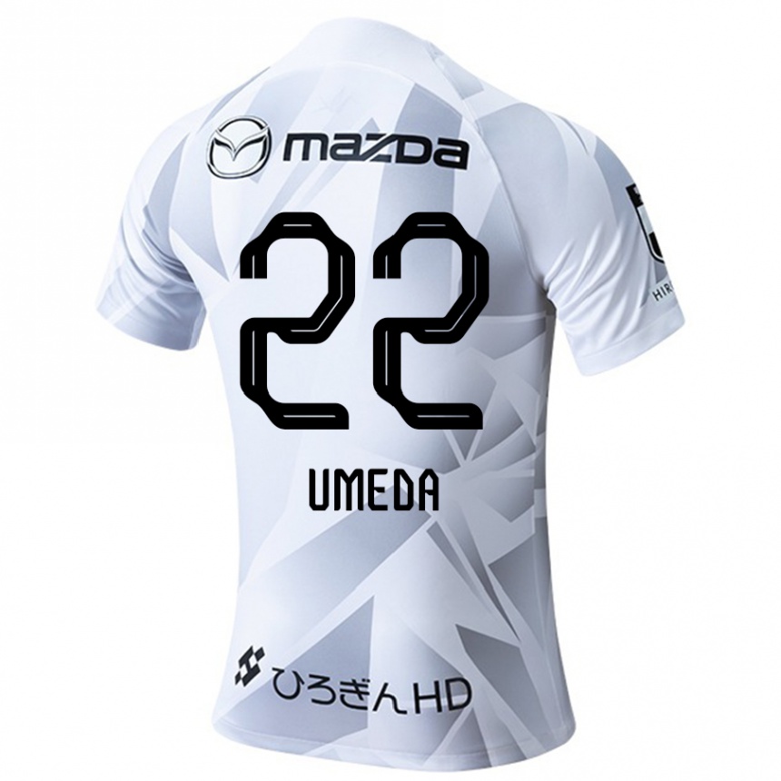 Niño Fútbol Camiseta Taiga Umeda #22 Blanco Gris Negro 2ª Equipación 2024/25