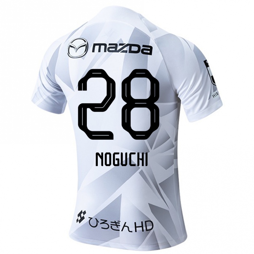 Niño Fútbol Camiseta Rento Noguchi #28 Blanco Gris Negro 2ª Equipación 2024/25