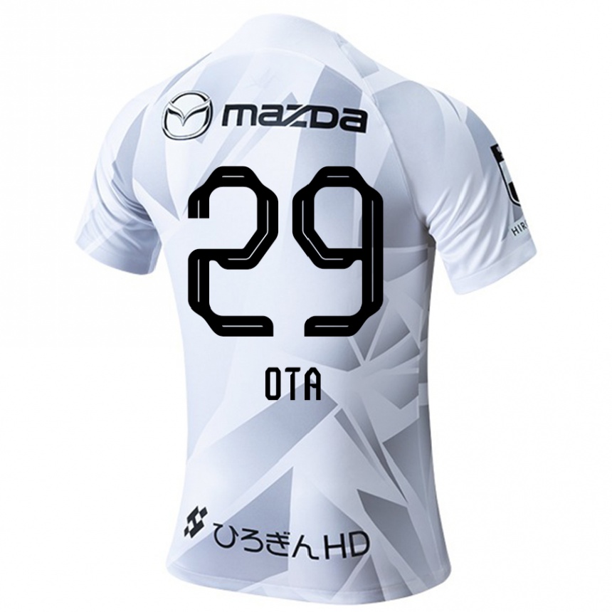 Niño Fútbol Camiseta Hiroto Ota #29 Blanco Gris Negro 2ª Equipación 2024/25