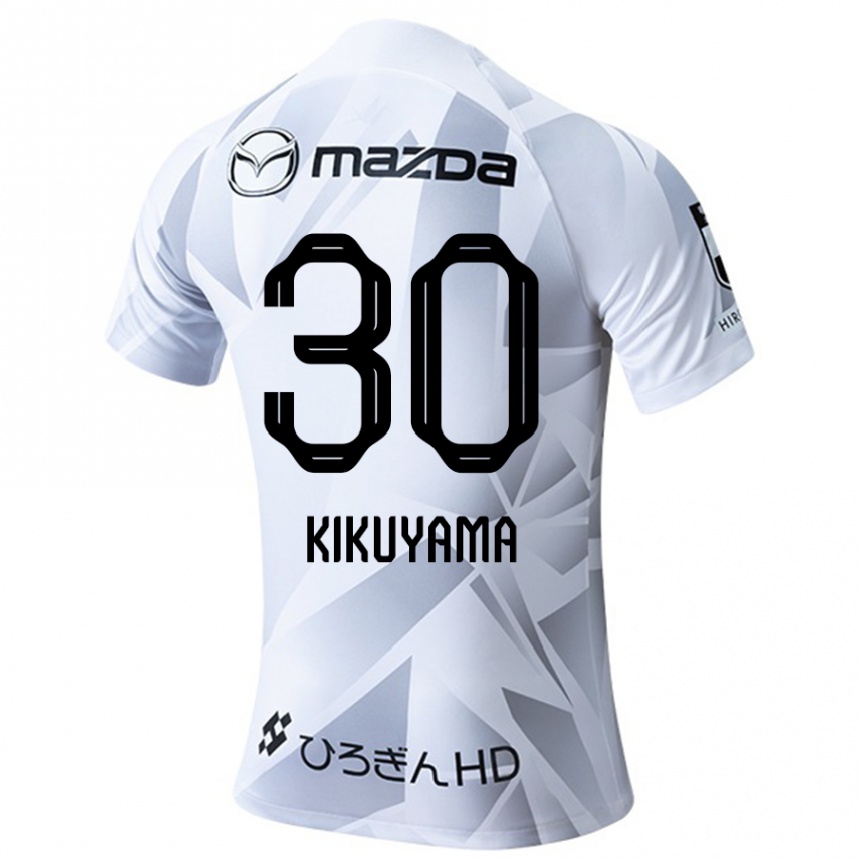 Niño Fútbol Camiseta Rio Kikuyama #30 Blanco Gris Negro 2ª Equipación 2024/25