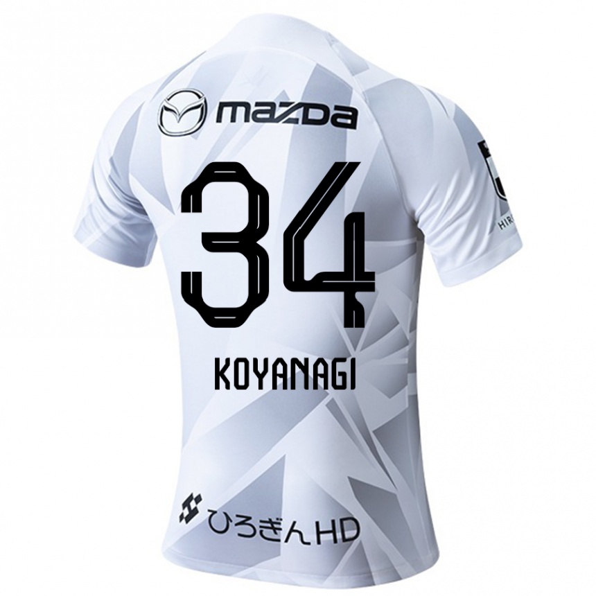 Niño Fútbol Camiseta Shu Koyanagi #34 Blanco Gris Negro 2ª Equipación 2024/25