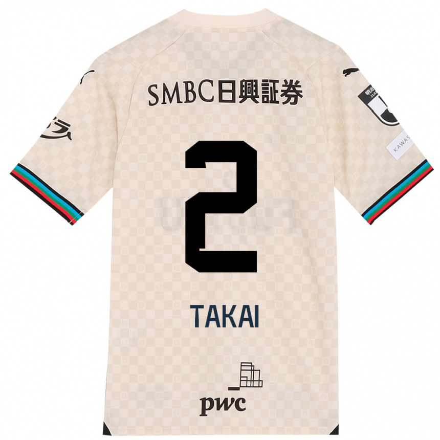 Niño Fútbol Camiseta Kota Takai #2 Blanco Gris 2ª Equipación 2024/25