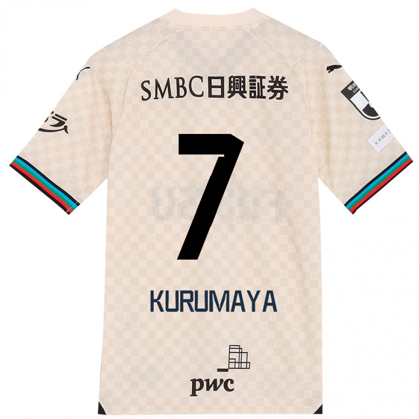 Niño Fútbol Camiseta Shintaro Kurumaya #7 Blanco Gris 2ª Equipación 2024/25