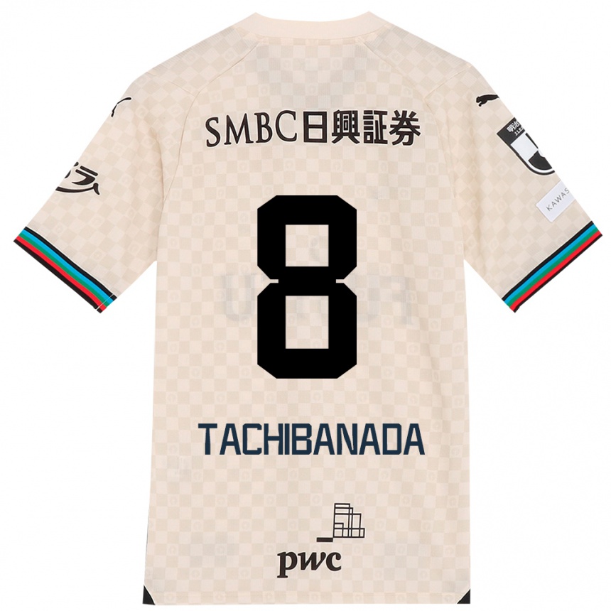 Niño Fútbol Camiseta Kento Tachibanada #8 Blanco Gris 2ª Equipación 2024/25