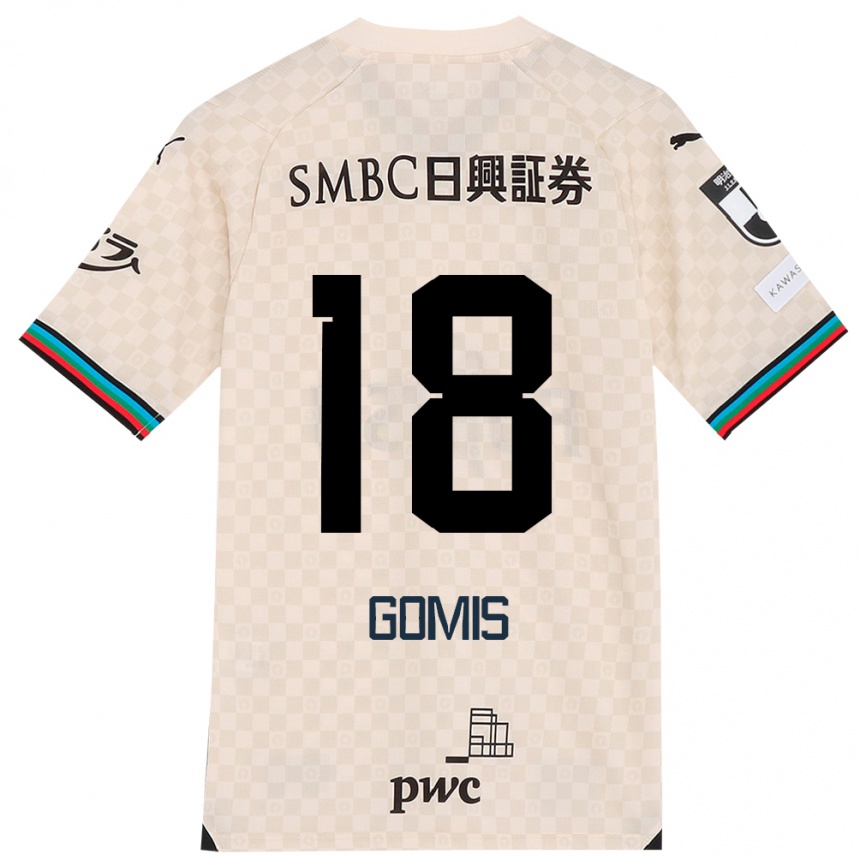 Niño Fútbol Camiseta Bafétimbi Gomis #18 Blanco Gris 2ª Equipación 2024/25