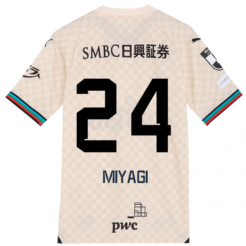 Niño Fútbol Camiseta Ten Miyagi #24 Blanco Gris 2ª Equipación 2024/25