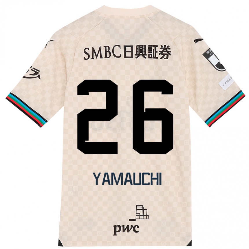 Niño Fútbol Camiseta Hinata Yamauchi #26 Blanco Gris 2ª Equipación 2024/25