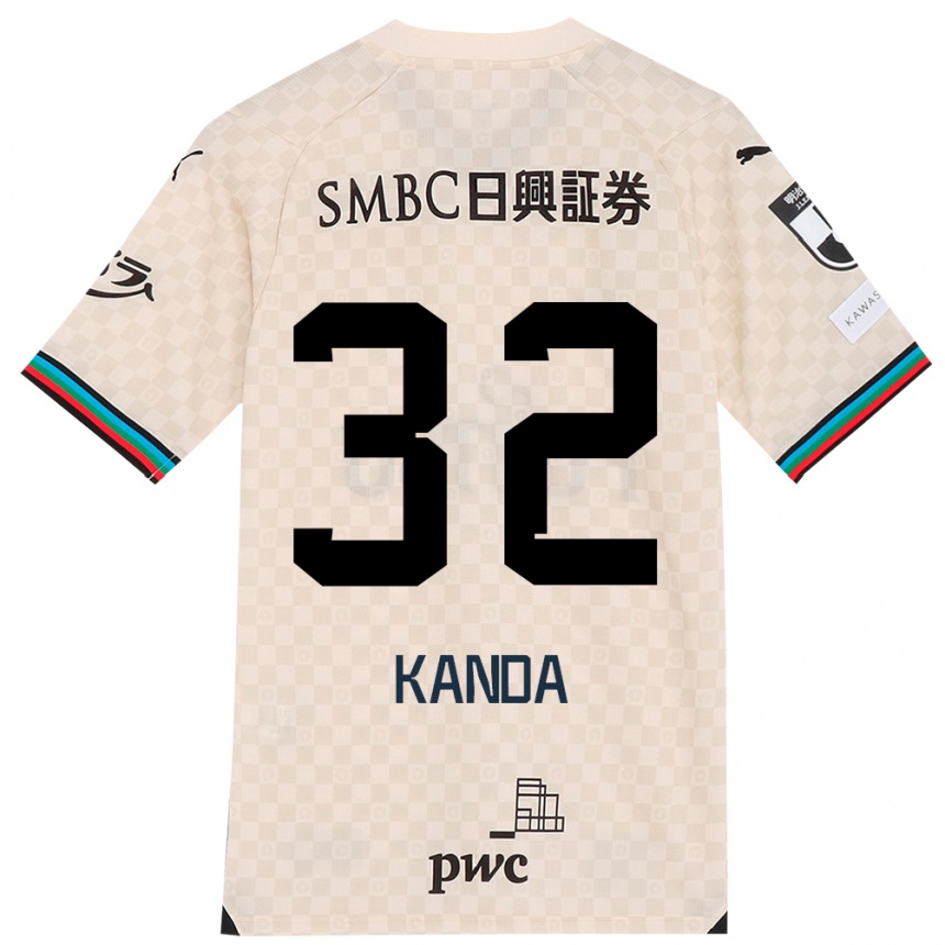 Niño Fútbol Camiseta Soma Kanda #32 Blanco Gris 2ª Equipación 2024/25