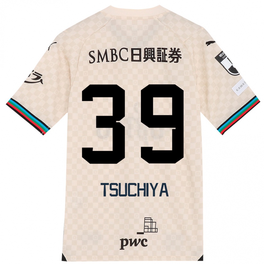 Niño Fútbol Camiseta Kaito Tsuchiya #39 Blanco Gris 2ª Equipación 2024/25