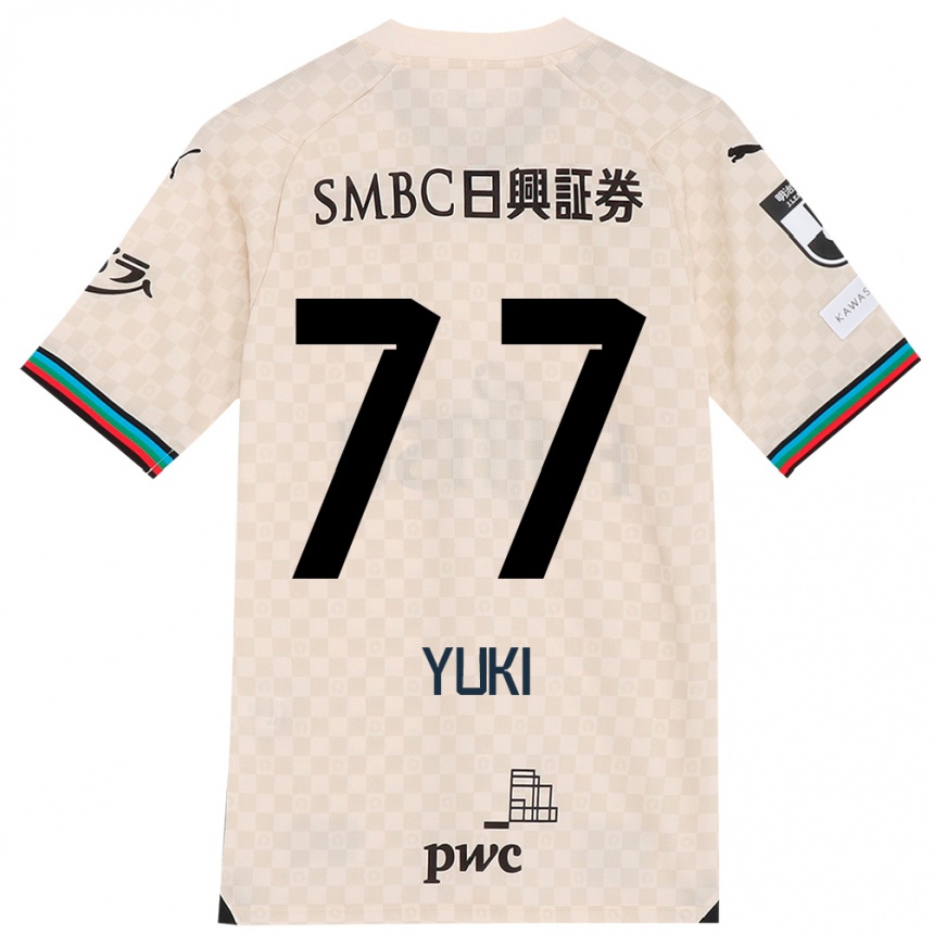 Niño Fútbol Camiseta Yuki Yamamoto #77 Blanco Gris 2ª Equipación 2024/25