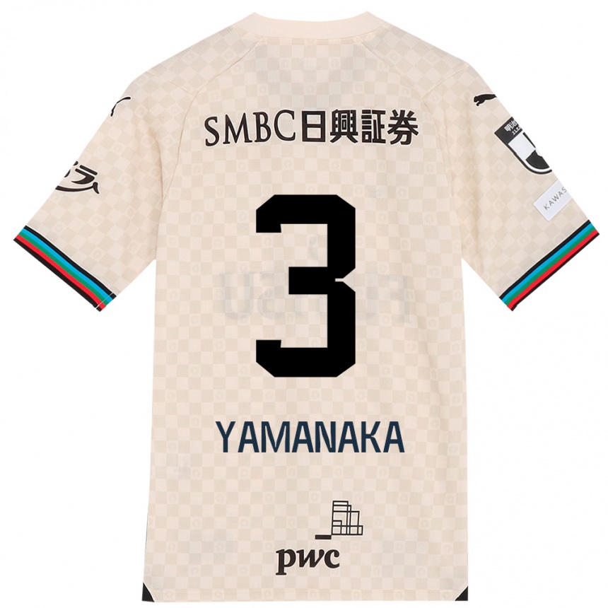 Niño Fútbol Camiseta Daiki Yamanaka #3 Blanco Gris 2ª Equipación 2024/25