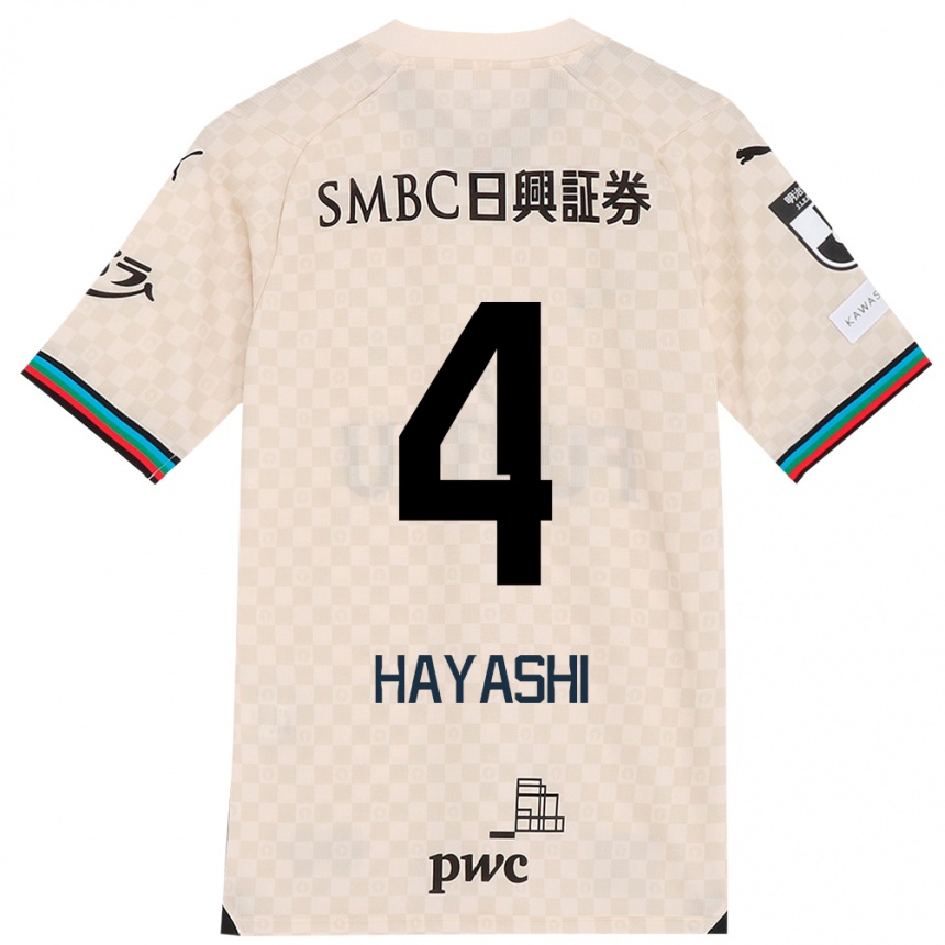 Niño Fútbol Camiseta Shunsuke Hayashi #4 Blanco Gris 2ª Equipación 2024/25