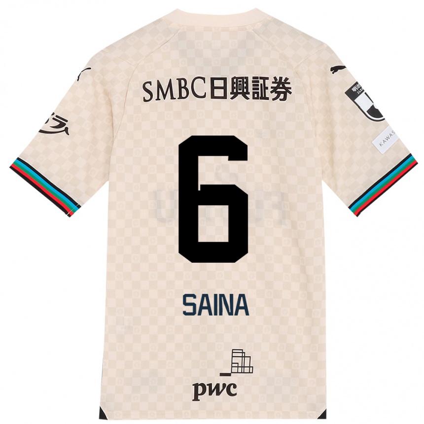 Niño Fútbol Camiseta Yuta Saina #6 Blanco Gris 2ª Equipación 2024/25