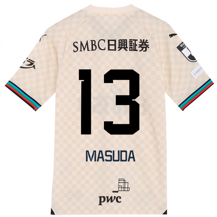 Niño Fútbol Camiseta Hinata Masuda #13 Blanco Gris 2ª Equipación 2024/25