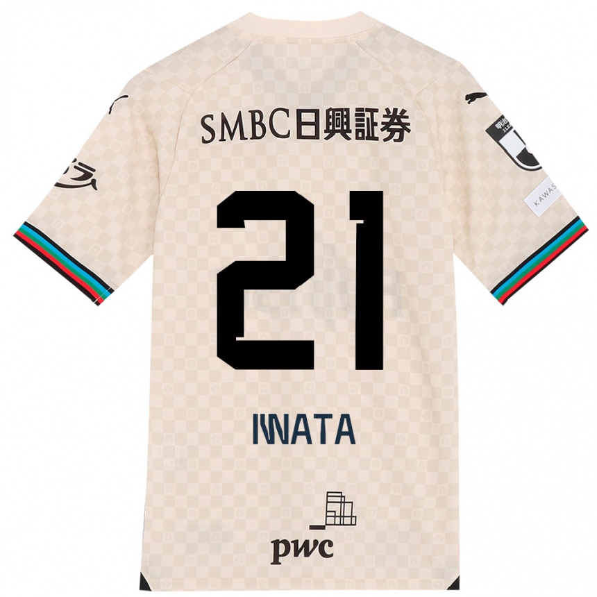 Niño Fútbol Camiseta Kantaro Iwata #21 Blanco Gris 2ª Equipación 2024/25