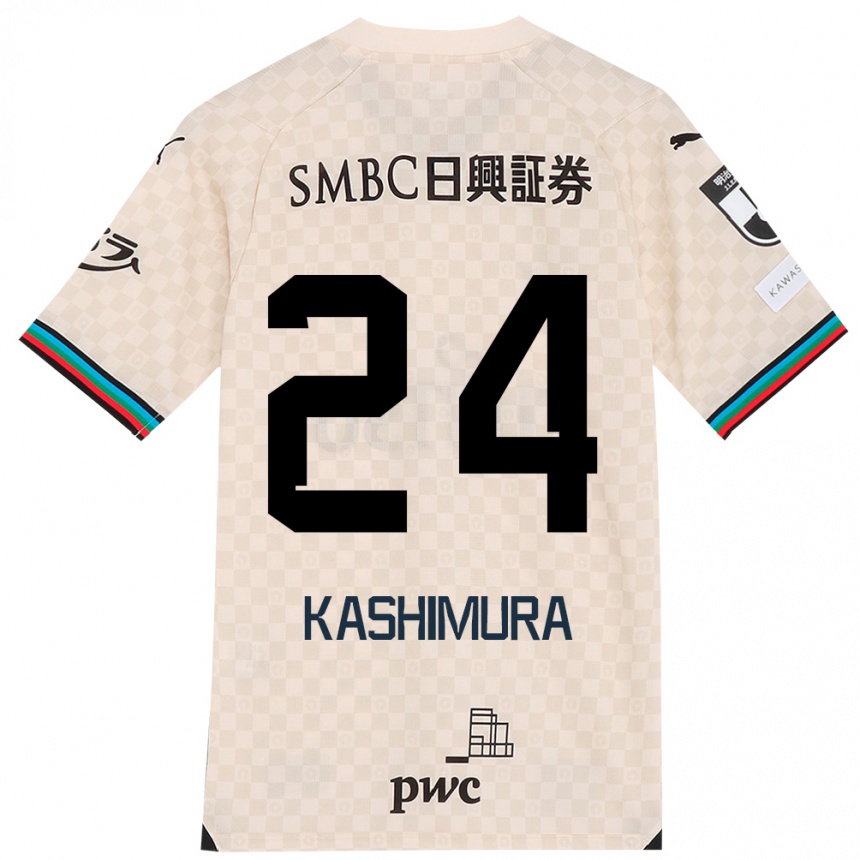 Niño Fútbol Camiseta Ryota Kashimura #24 Blanco Gris 2ª Equipación 2024/25