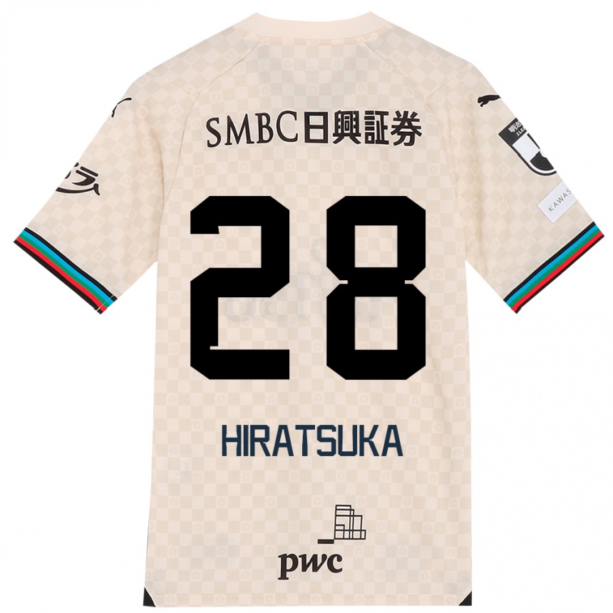 Niño Fútbol Camiseta Hayato Hiratsuka #28 Blanco Gris 2ª Equipación 2024/25