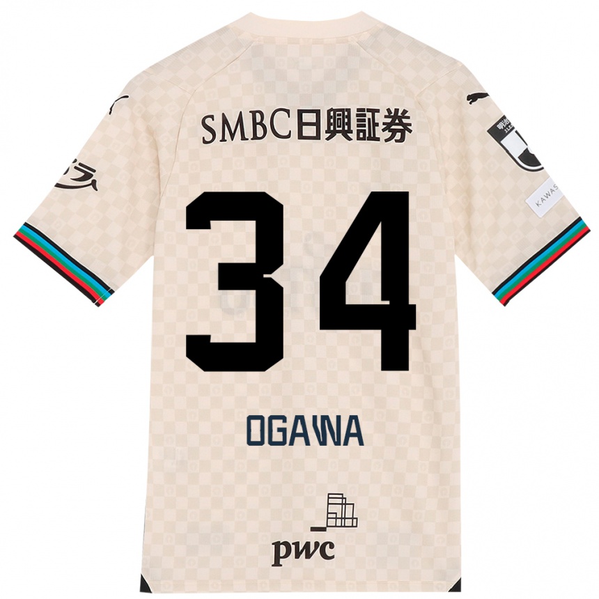 Niño Fútbol Camiseta Hiroto Ogawa #34 Blanco Gris 2ª Equipación 2024/25