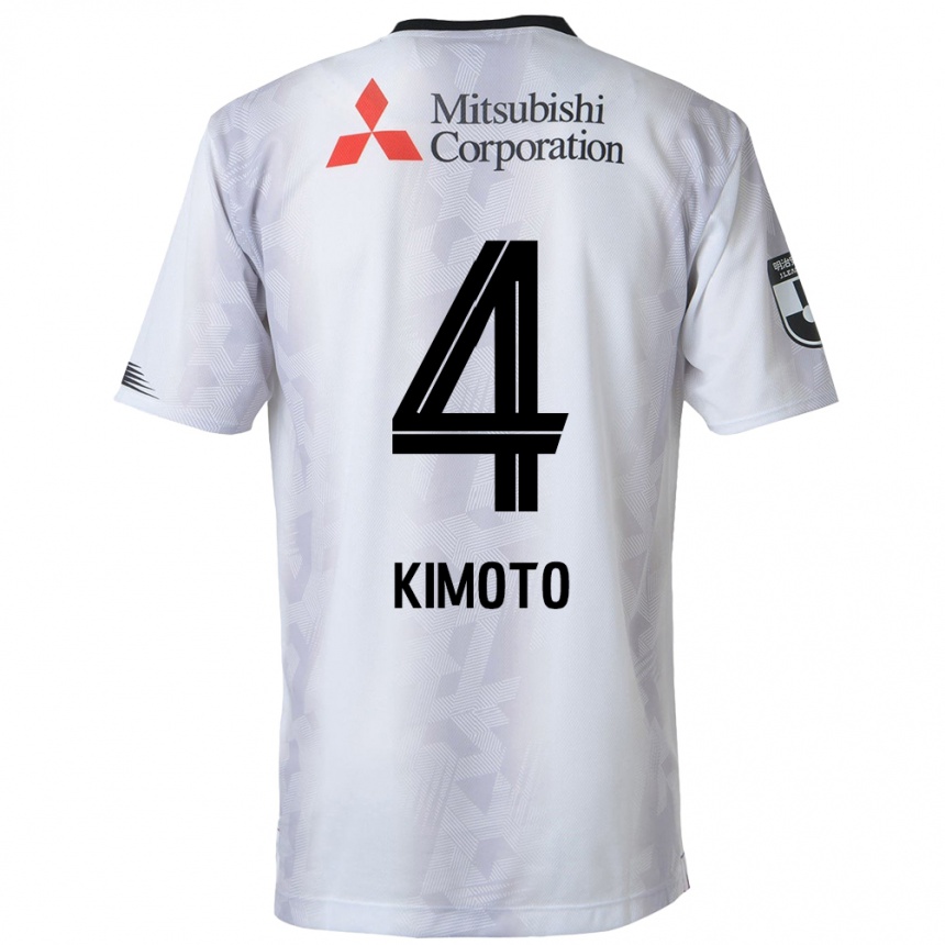 Niño Fútbol Camiseta Yasuki Kimoto #4 Blanco Negro 2ª Equipación 2024/25