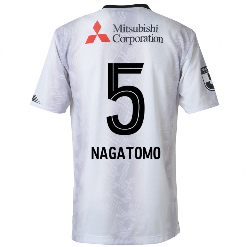 Niño Fútbol Camiseta Yuto Nagatomo #5 Blanco Negro 2ª Equipación 2024/25