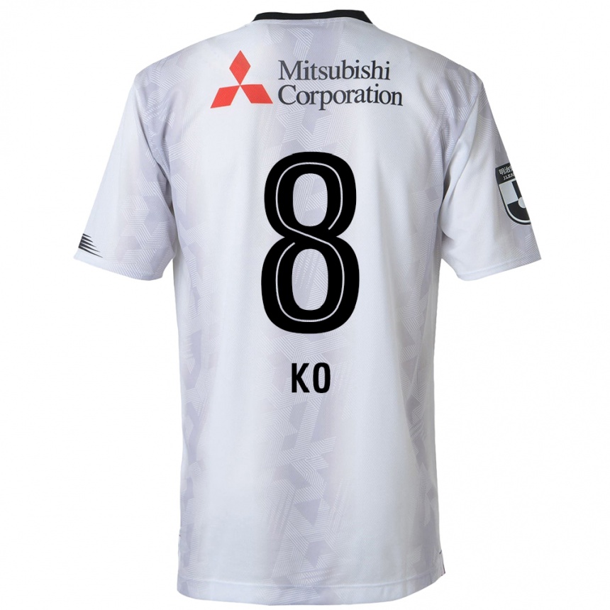 Niño Fútbol Camiseta Takahiro Ko #8 Blanco Negro 2ª Equipación 2024/25