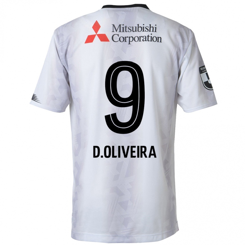 Niño Fútbol Camiseta Diego Oliveira #9 Blanco Negro 2ª Equipación 2024/25