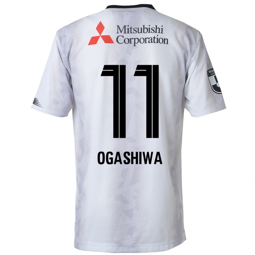 Niño Fútbol Camiseta Tsuyoshi Ogashiwa #11 Blanco Negro 2ª Equipación 2024/25