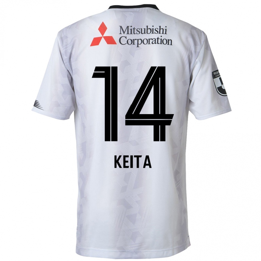 Niño Fútbol Camiseta Keita Yamashita #14 Blanco Negro 2ª Equipación 2024/25