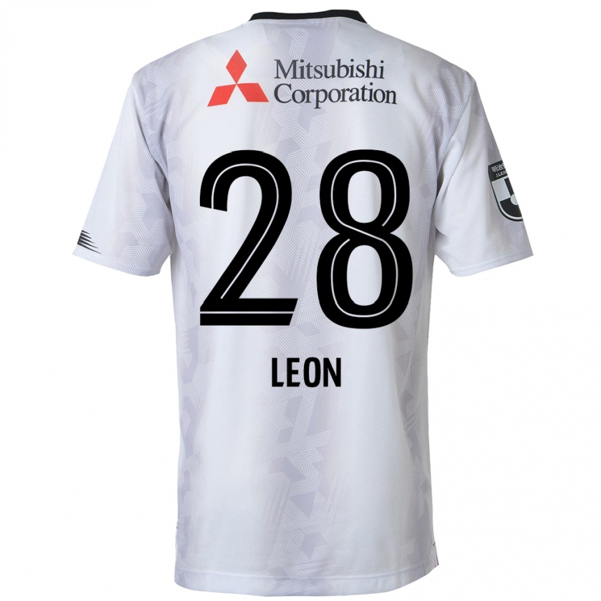 Niño Fútbol Camiseta Leon Nozawa #28 Blanco Negro 2ª Equipación 2024/25