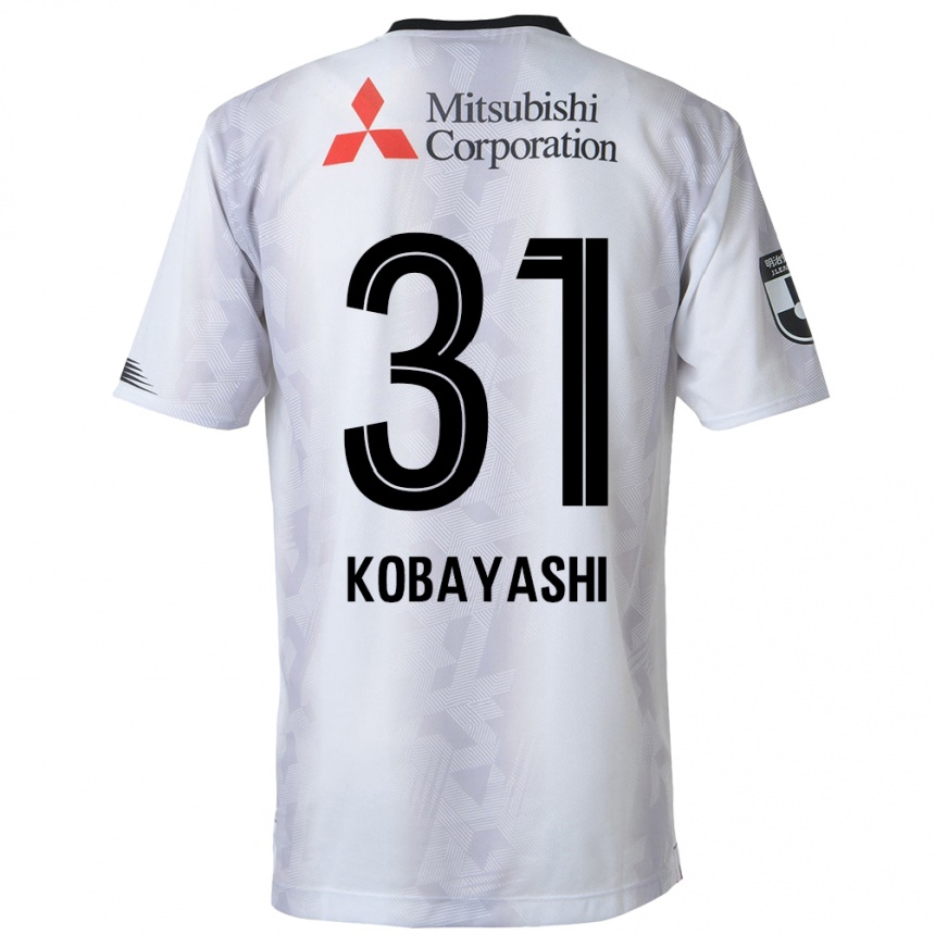 Niño Fútbol Camiseta Masataka Kobayashi #31 Blanco Negro 2ª Equipación 2024/25